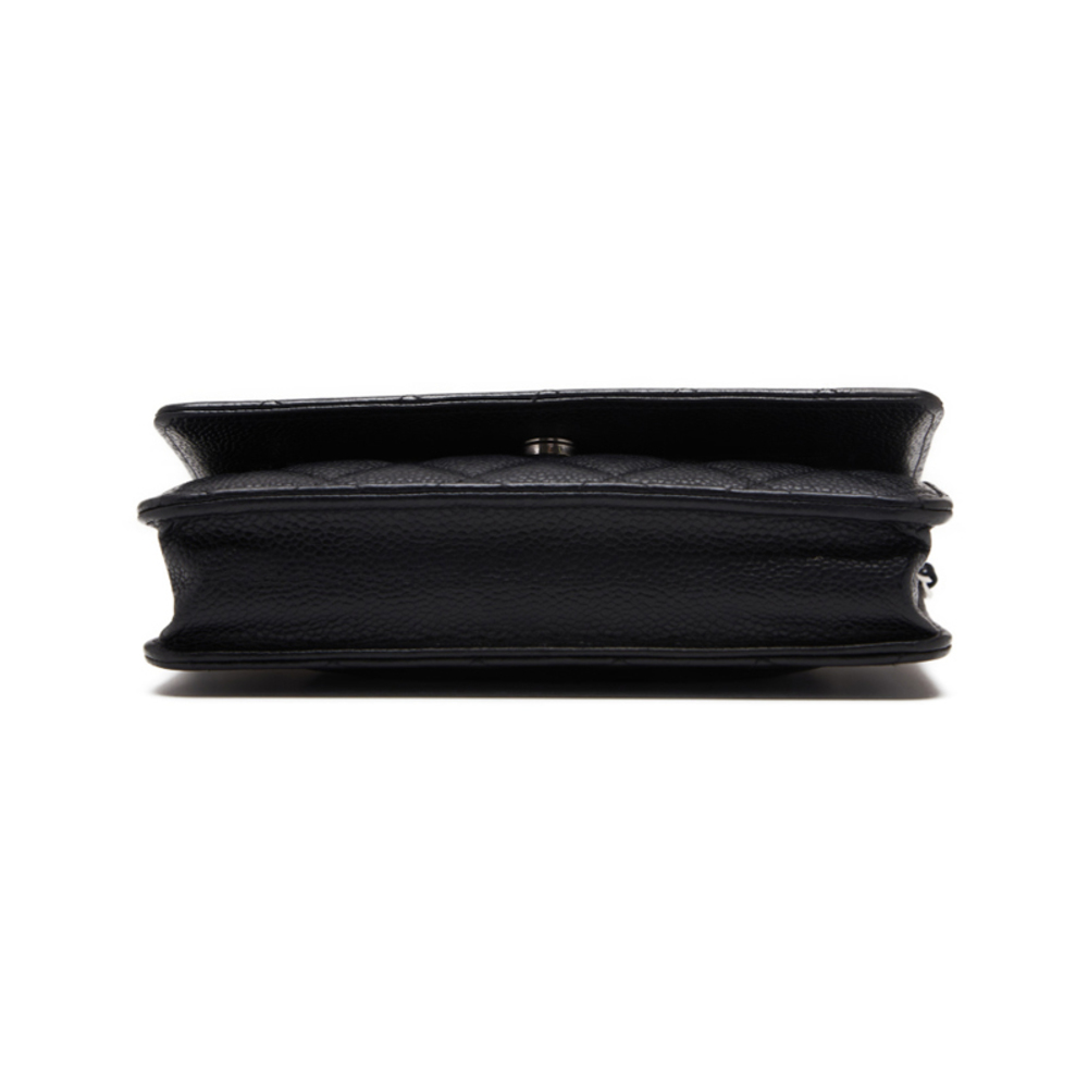Chanel Matelasse Chain Wallet Silver Hardware Black - Picture 5 of 10
